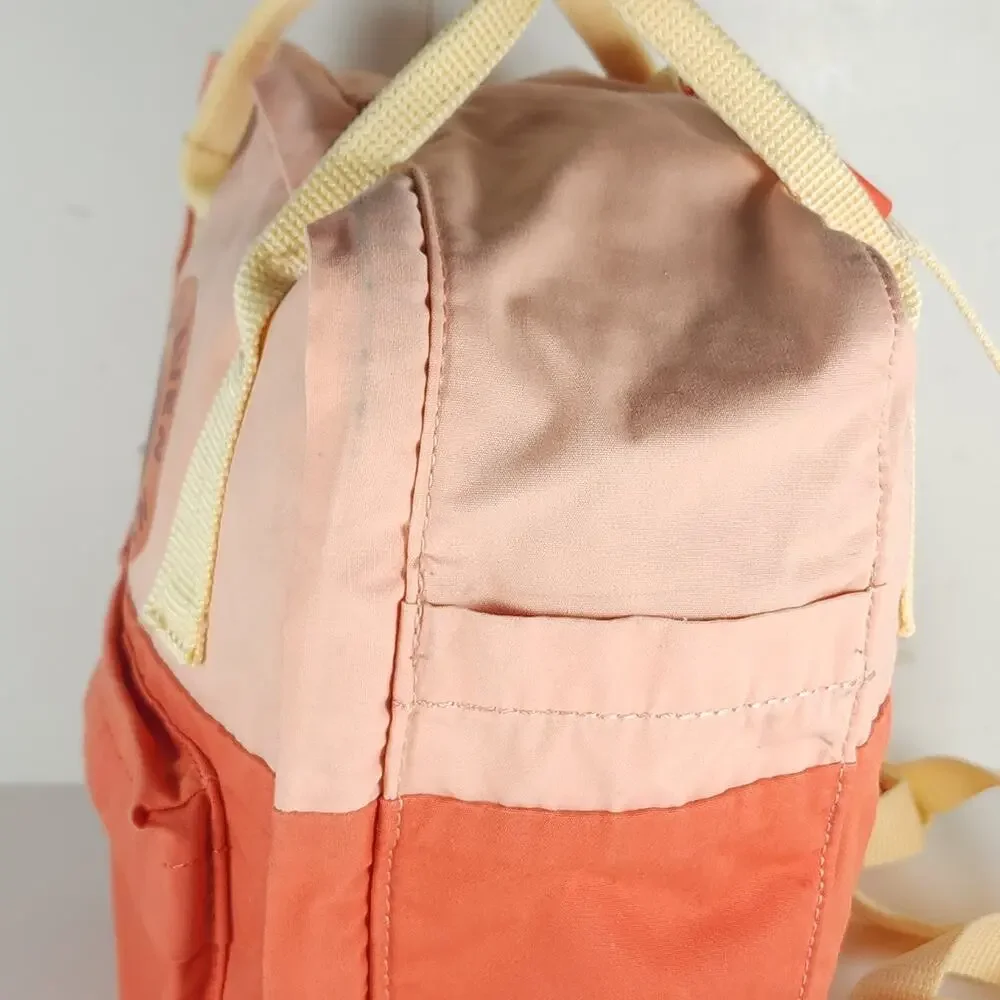 Fjallraven Kanken Art 23616 Mini Orange /pink Nylon Swedish Daypack Backpack